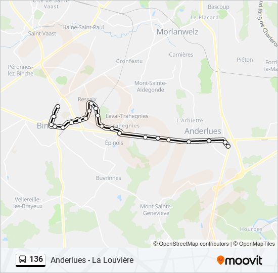 136 bus Line Map