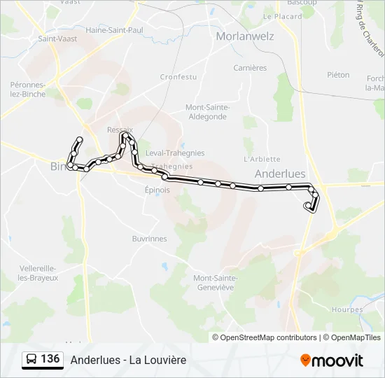 136 Bus Line Map