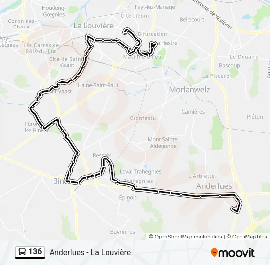 136 Bus Line Map