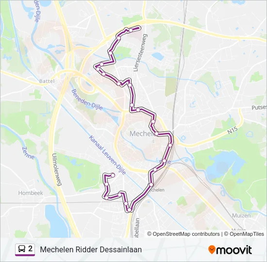 2 Bus Line Map