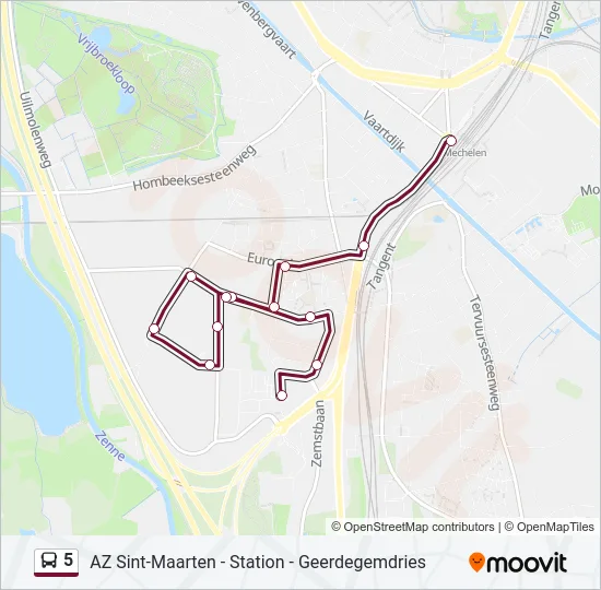5 Bus Line Map