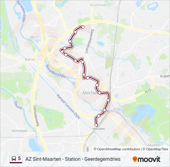 5 Bus Line Map