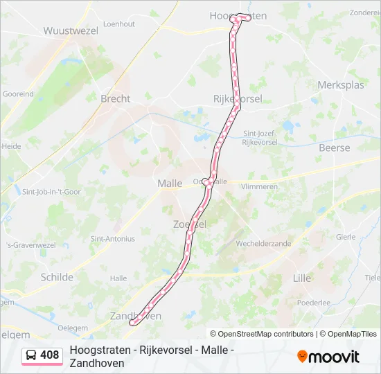408 Bus Line Map