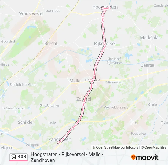 408 Bus Line Map