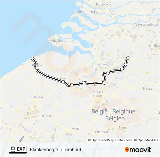 EXP Train Line Map