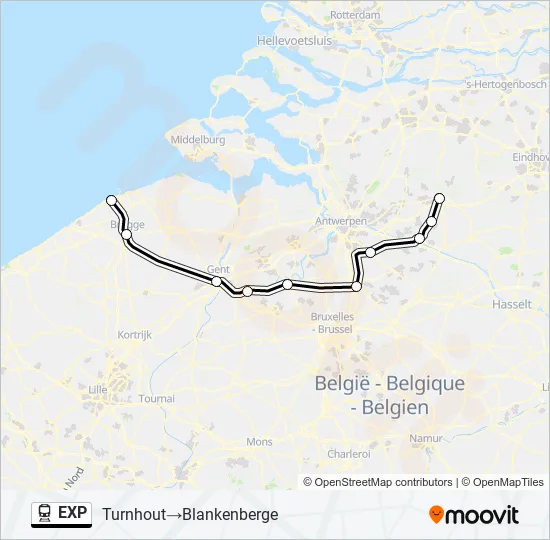 EXP Train Line Map