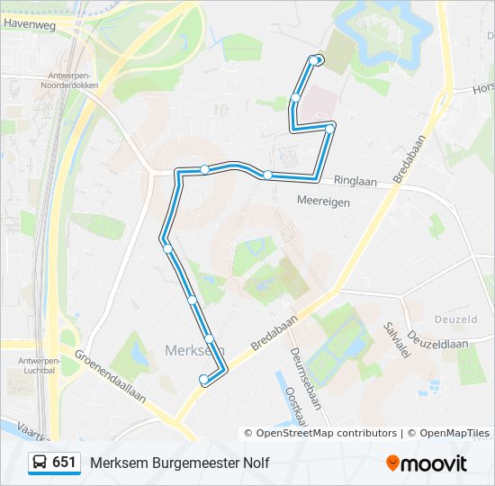 gebruik Ithaca verkrachting 651 Route: Schedules, Stops & Maps - Merksem Burgemeester Nolf (Updated)