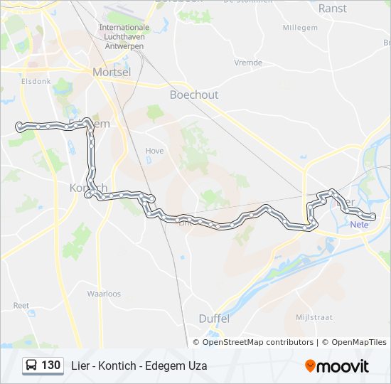 Bus 130 Route Map 130 Route: Schedules, Stops & Maps - Edegem Universitair Ziekenhuis Perron  13 (Updated)