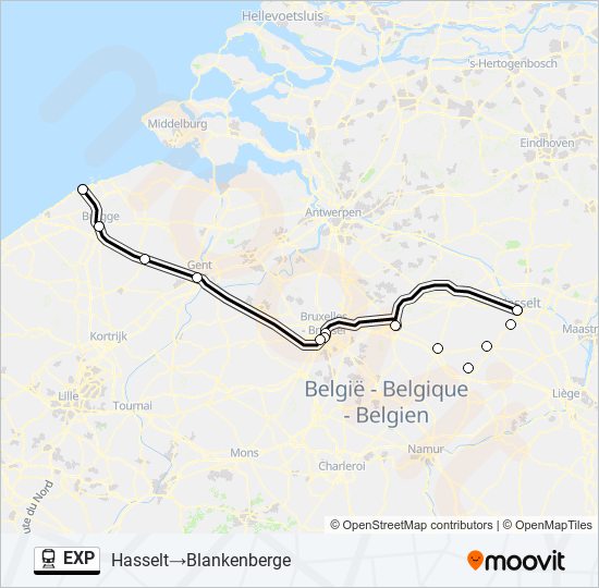 Plan de la ligne EXP de train