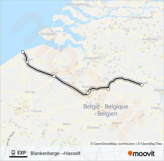 EXP Train Line Map