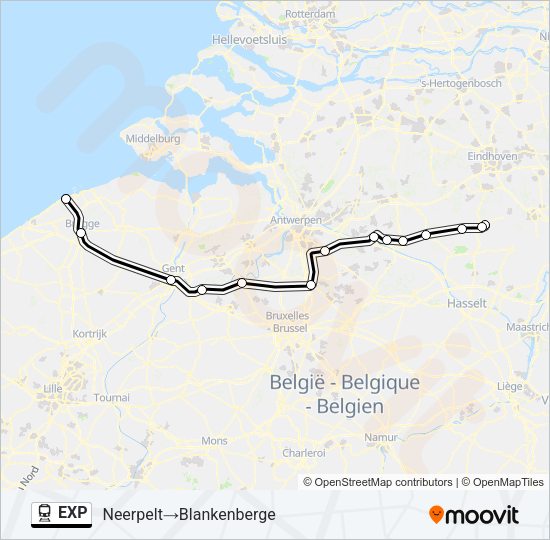 EXP Train Line Map