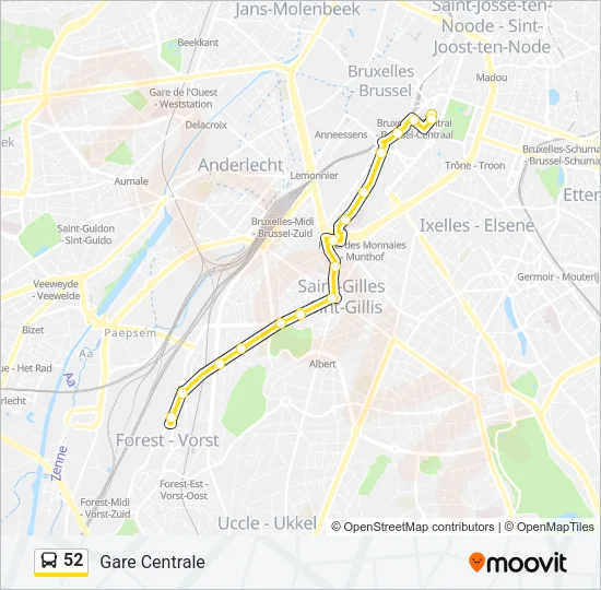 52 Bus Line Map