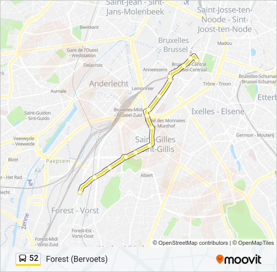 52 Bus Line Map