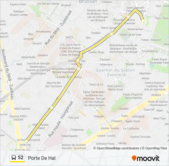 52 Bus Line Map