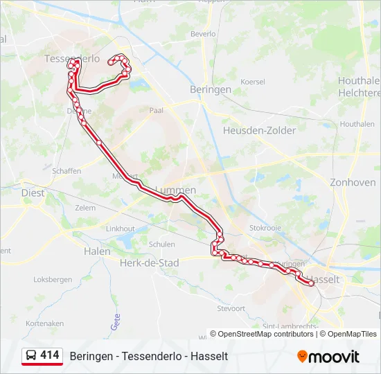 414 Bus Line Map
