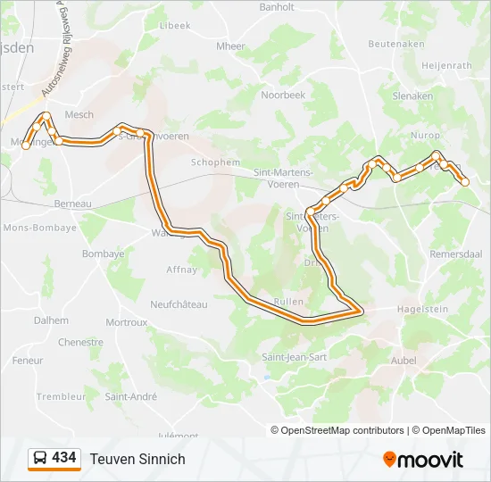 434 Bus Line Map