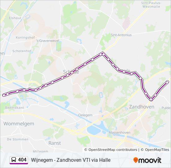 Plan de la ligne 404 de bus