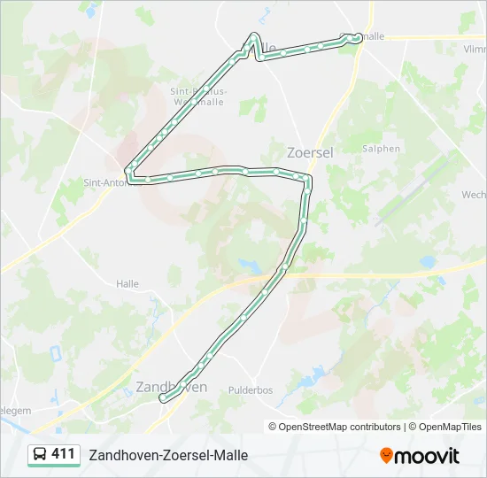411 Bus Line Map