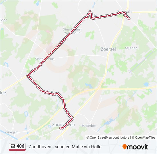 Plan de la ligne 406 de bus