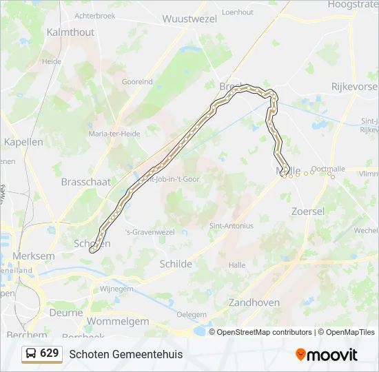 629 Bus Line Map