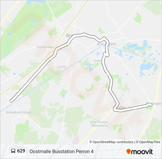 629 Bus Line Map