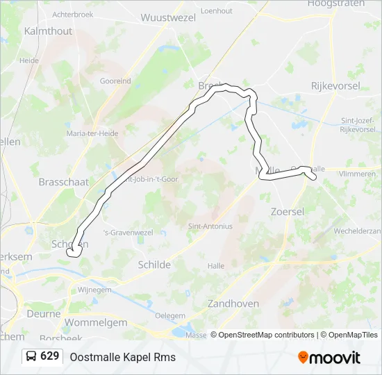 629 Bus Line Map