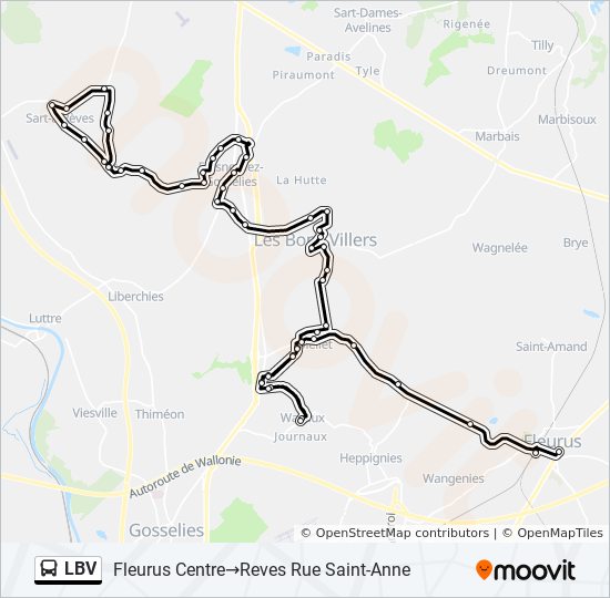 Lbv Route Schedules Stops Maps Fleurus Centre Reves Rue Saint Anne