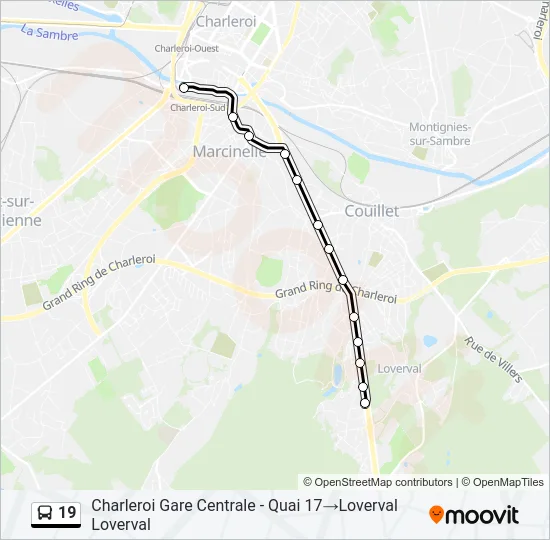 19 Bus Line Map