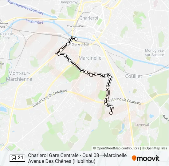 21 Bus Line Map