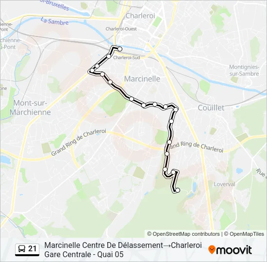 21 Bus Line Map