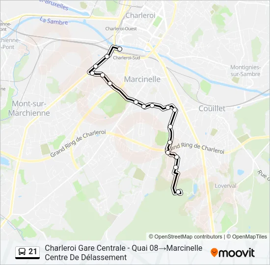 21 Bus Line Map