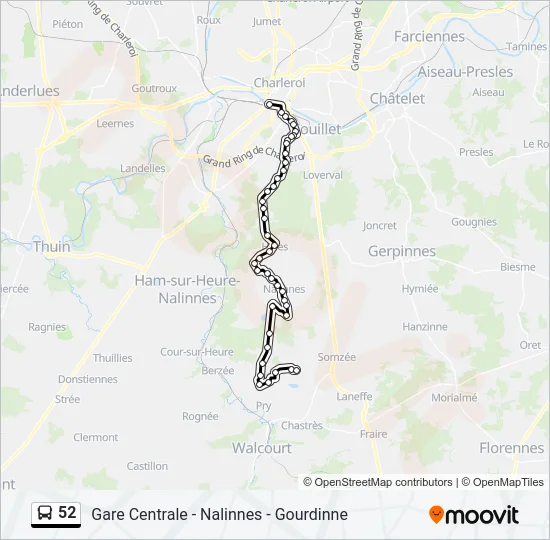 52 Bus Line Map