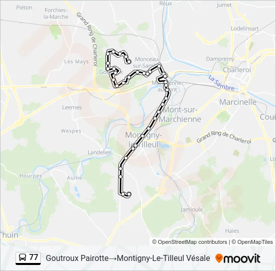 77 Bus Line Map