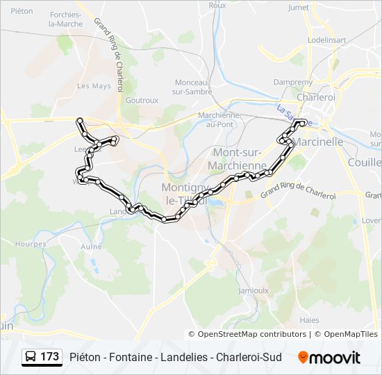 173 Route: Schedules, Stops & Maps - Charleroi Sud Quai B03‎→Fontaine-L ...