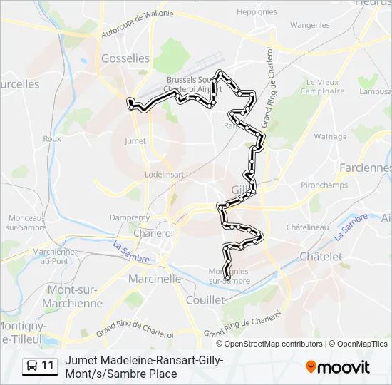 11 Bus Line Map