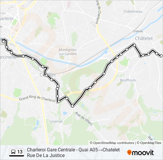 13 Route: Schedules, Stops & Maps - Charleroi Gare Centrale - Quai A05 