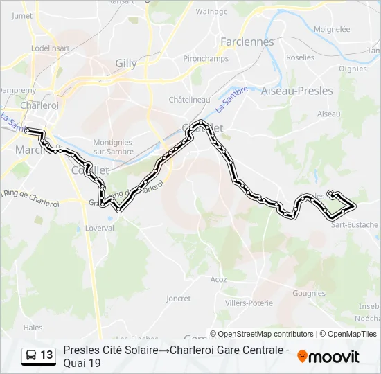 13 Bus Line Map