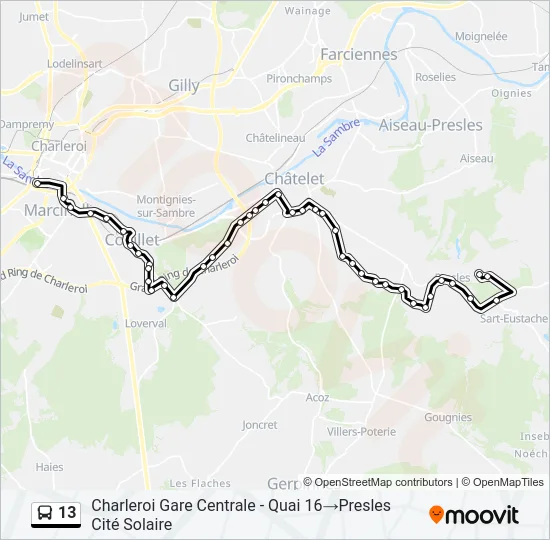 13 Bus Line Map