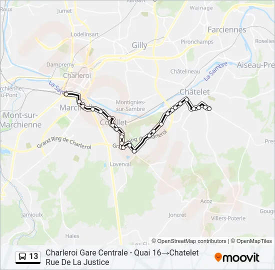 13 Bus Line Map