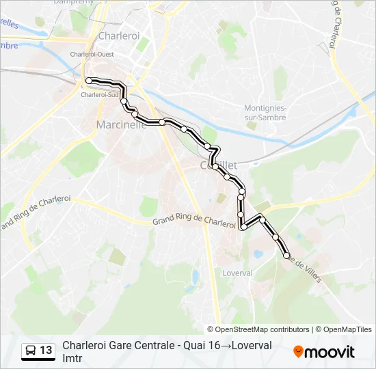 13 Bus Line Map