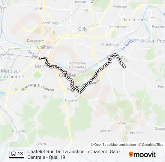 13 Bus Line Map