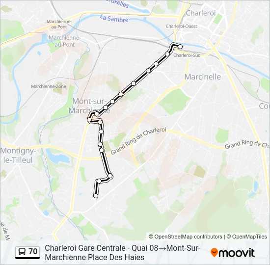 70 Bus Line Map