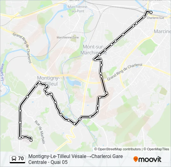 70 Bus Line Map
