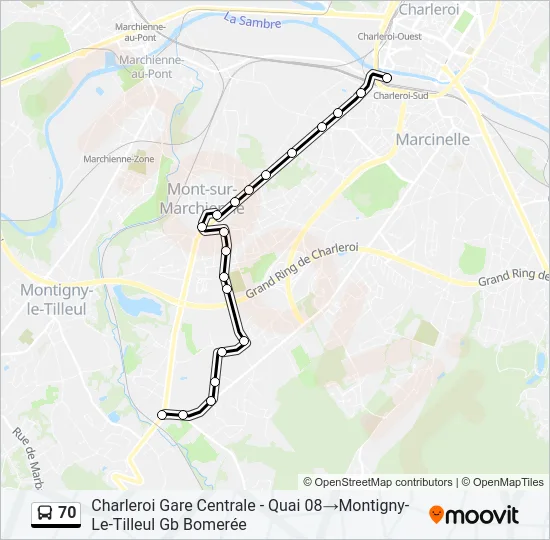 70 Bus Line Map