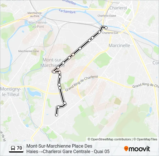 70 Bus Line Map