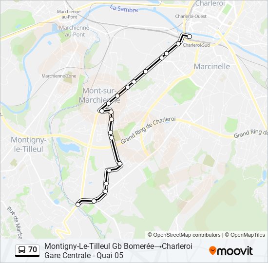 70 bus Line Map