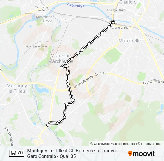 70 Bus Line Map