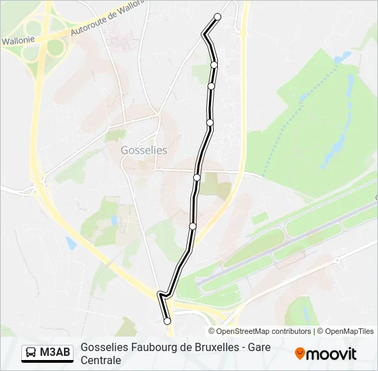 M3AB Bus Line Map
