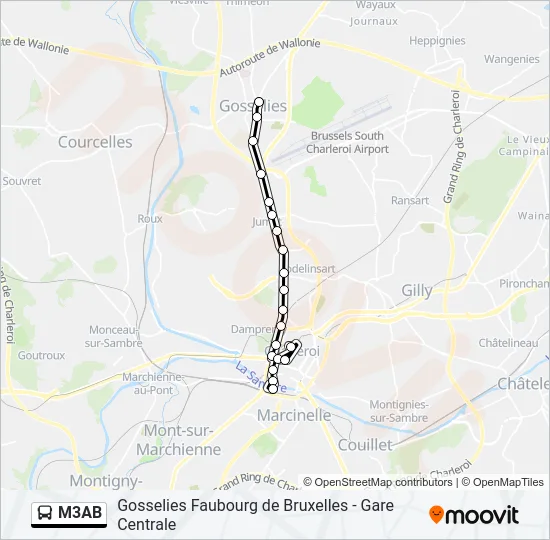 M3AB Bus Line Map