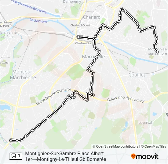 1 Bus Line Map